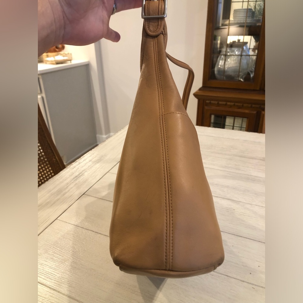 Vintage Coach Legacy Hobo Zip Shoulder Bag Camel Color Leather Nickel w/Hangtag - Picture 4 of 15
